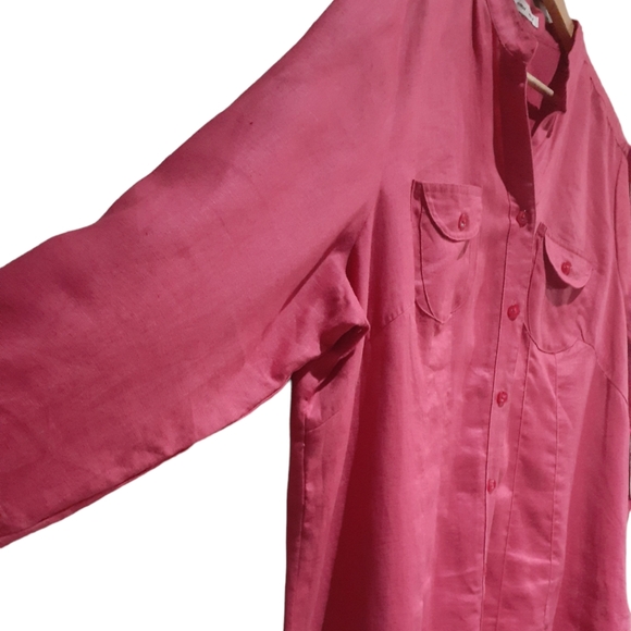 Edward...Woman Irish Linen Top Red Size 2XL - Picture 5 of 7